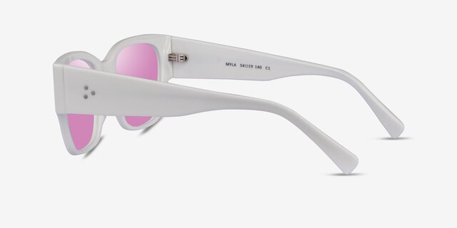 Myla White AcetateSunglass Frames from EyeBuyDirect, Side View