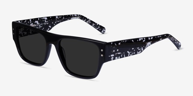 Espy Black AcetateSunglass Frames from EyeBuyDirect, Angle View