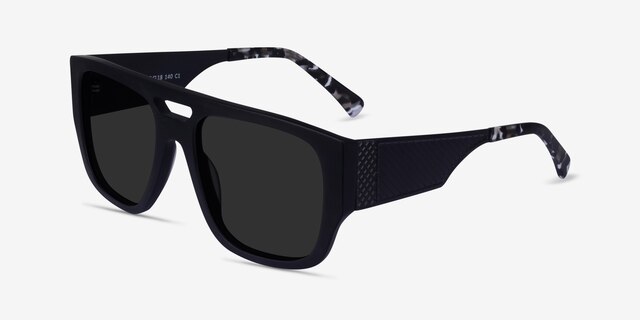 Cliff Matte Black AcetateSunglass Frames from EyeBuyDirect, Angle View