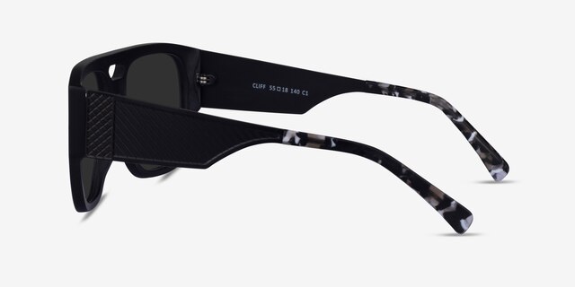 Cliff Matte Black AcetateSunglass Frames from EyeBuyDirect, Side View