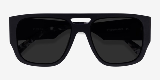 Cliff Matte Black AcetateSunglass Frames from EyeBuyDirect, Closed View