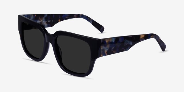 Selene Black Floral AcetateSunglass Frames from EyeBuyDirect, Angle View
