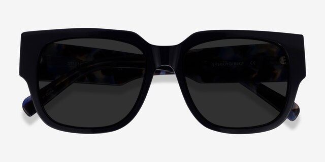Selene Black Floral AcetateSunglass Frames from EyeBuyDirect, Closed View