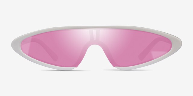 Sonic White PlasticSunglass Frames from EyeBuyDirect, Front View