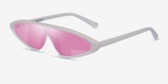 Sonic White PlasticSunglass Frames from EyeBuyDirect, Angle View