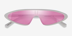 Sonic Blanche Plastique Soleil de Lunette de vue d'EyeBuyDirect, Vue Rapprochée