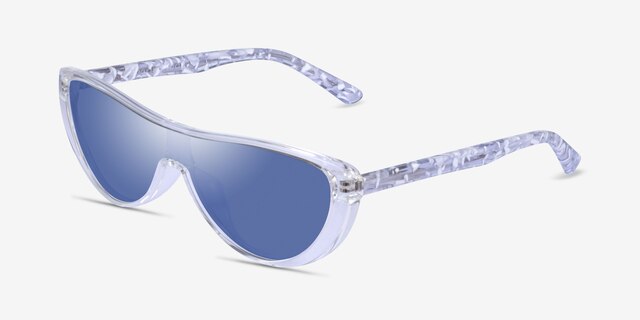 Oracle Clear Floral AcetateSunglass Frames from EyeBuyDirect, Angle View