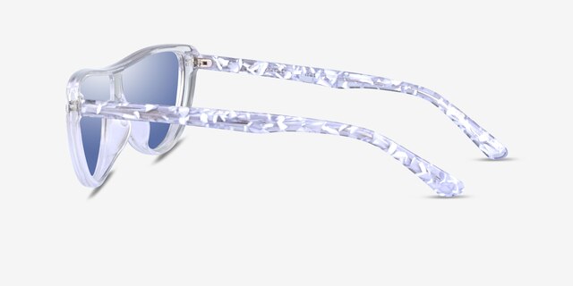 Oracle Clear Floral AcetateSunglass Frames from EyeBuyDirect, Side View