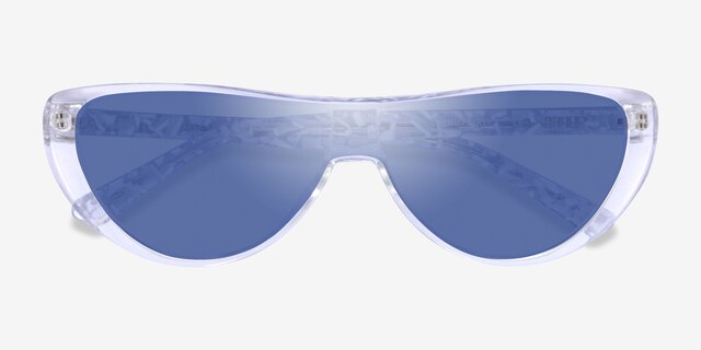 Oracle Clear Floral AcetateSunglass Frames from EyeBuyDirect, Closed View