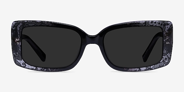 Rime Clear Black Floral Acetate Sunglass Frames
