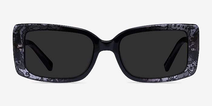 Rime Clear Black Floral Acetate Sunglass Frames from EyeBuyDirect