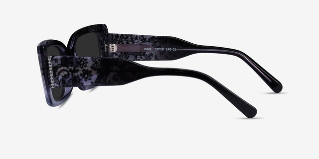 Rime Clear Black Floral AcetateSunglass Frames from EyeBuyDirect, Side View