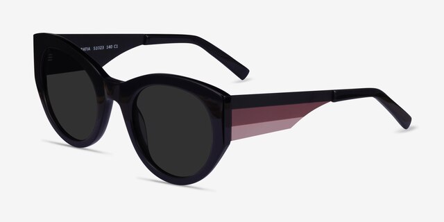 Gratia Black AcetateSunglass Frames from EyeBuyDirect, Angle View