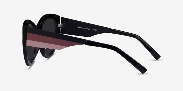Gratia Black AcetateSunglass Frames from EyeBuyDirect, Side View