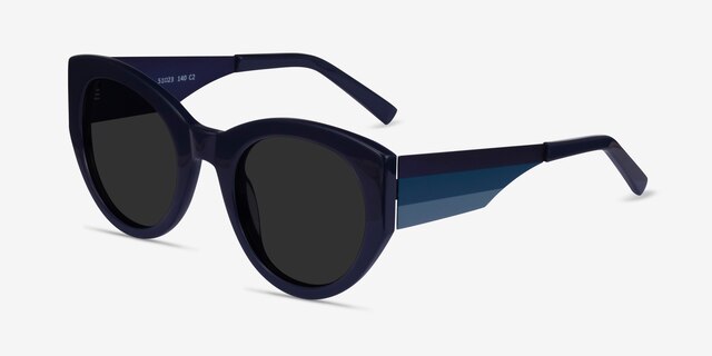 Gratia Navy AcetateSunglass Frames from EyeBuyDirect, Angle View