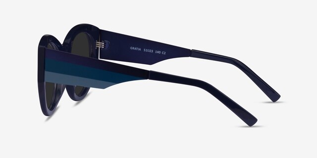 Gratia Navy AcetateSunglass Frames from EyeBuyDirect, Side View