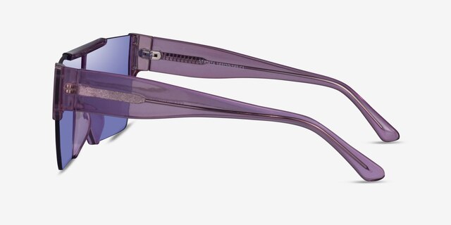 Striata Clear Purple PlasticSunglass Frames from EyeBuyDirect, Side View