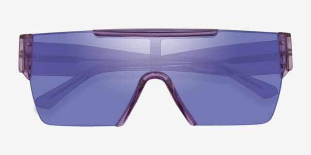 Striata Clear Purple PlasticSunglass Frames from EyeBuyDirect, Closed View