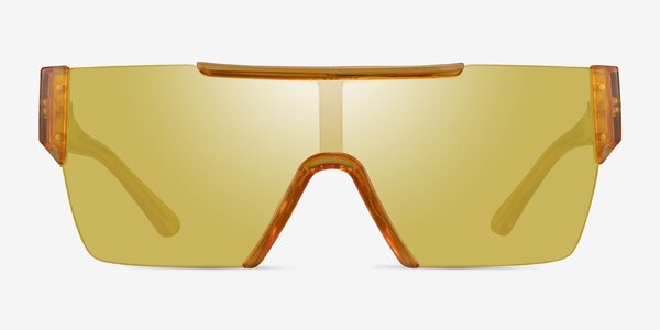 Striata Clear Yellow Plastic Sunglass Frames