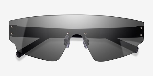 Cybernetic Black AcetateSunglass Frames from EyeBuyDirect, Closed View