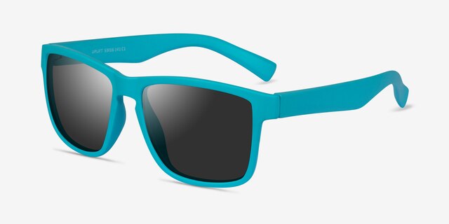 Uplift Aqua Gray PlasticSunglass Frames from EyeBuyDirect, Angle View