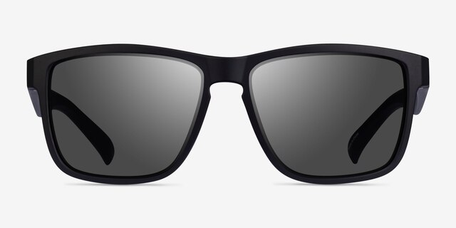 Buoy Black Gray PlasticSunglass Frames from EyeBuyDirect, Front View