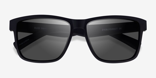 Buoy Black Gray PlasticSunglass Frames from EyeBuyDirect, Closed View