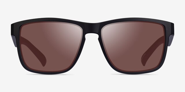 Row Black Brown PlasticSunglass Frames from EyeBuyDirect, Front View
