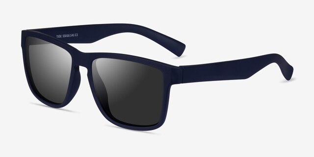Tide Navy Gray PlasticSunglass Frames from EyeBuyDirect, Angle View