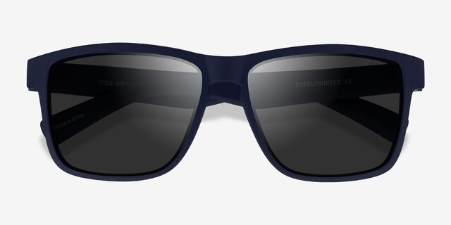 Tide Navy Gray PlasticSunglass Frames from EyeBuyDirect, Closed View