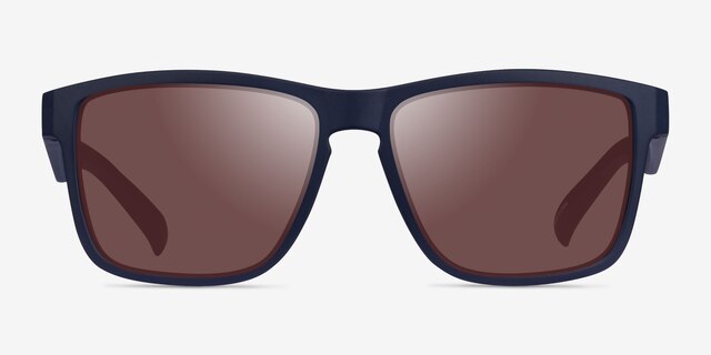 Raft Navy Brown PlasticSunglass Frames from EyeBuyDirect, Front View