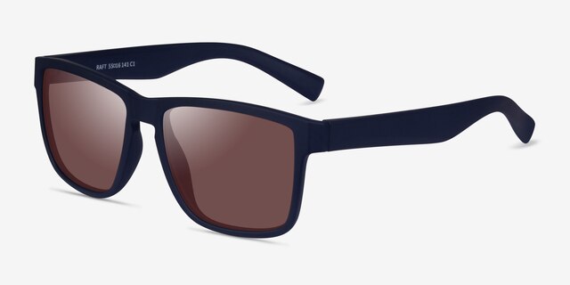 Raft Navy Brown PlasticSunglass Frames from EyeBuyDirect, Angle View