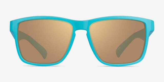 Skyward Aqua Gold PlasticSunglass Frames from EyeBuyDirect, Front View