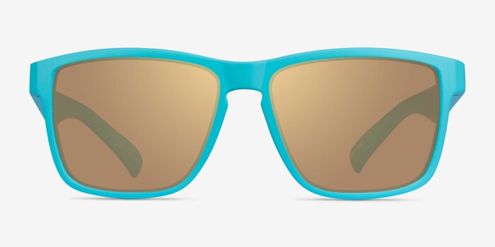 Skyward Aqua Gold Plastic Sunglass Frames from EyeBuyDirect