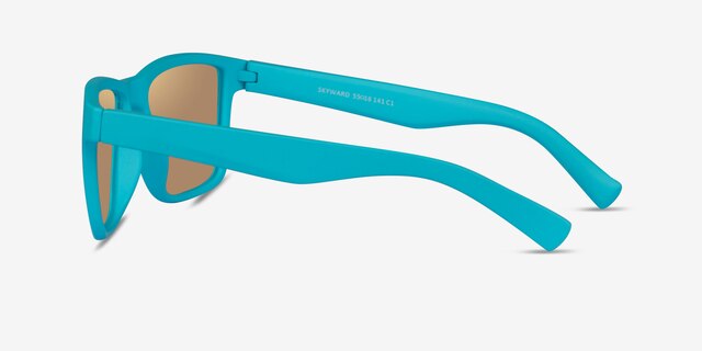 Skyward Aqua Gold PlasticSunglass Frames from EyeBuyDirect, Side View