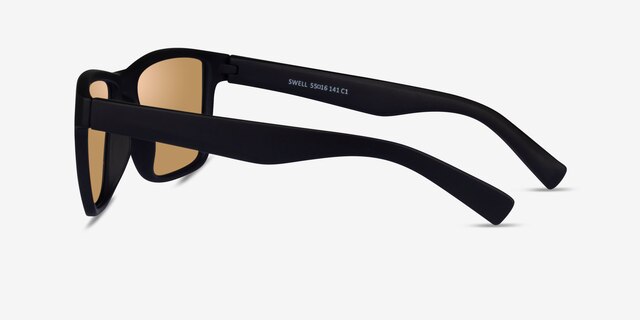 Swell Black Gold PlasticSunglass Frames from EyeBuyDirect, Side View