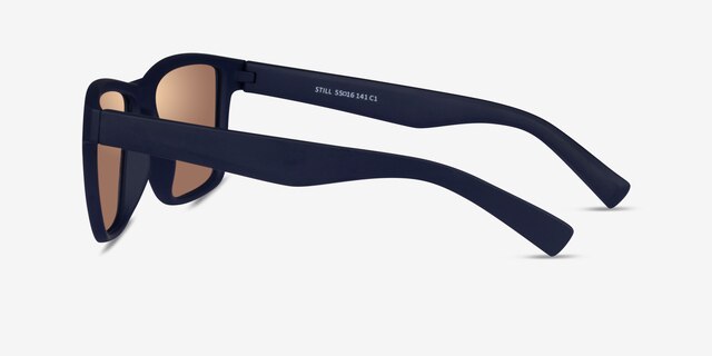Still Navy Gold PlasticSunglass Frames from EyeBuyDirect, Side View