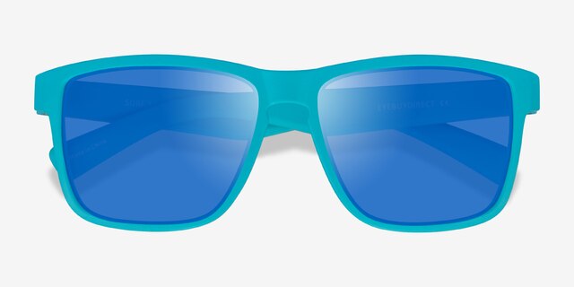 Surf Aqua Blue PlasticSunglass Frames from EyeBuyDirect, Closed View