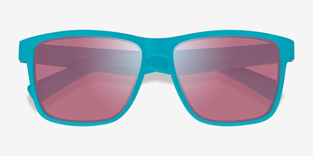 Current Aqua Pink PlasticSunglass Frames from EyeBuyDirect, Closed View