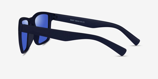 Mast Navy Blue PlasticSunglass Frames from EyeBuyDirect, Side View