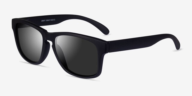 Drift Black Gray PlasticSunglass Frames from EyeBuyDirect, Angle View