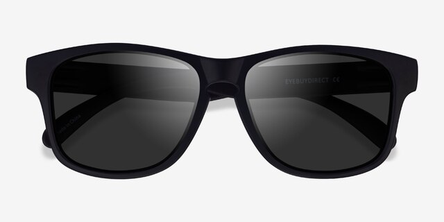 Drift Black Gray PlasticSunglass Frames from EyeBuyDirect, Closed View
