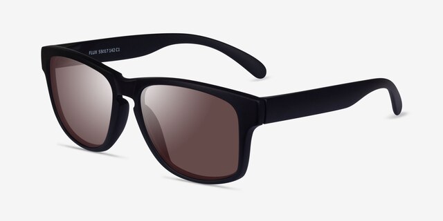 Flux Black Brown PlasticSunglass Frames from EyeBuyDirect, Angle View