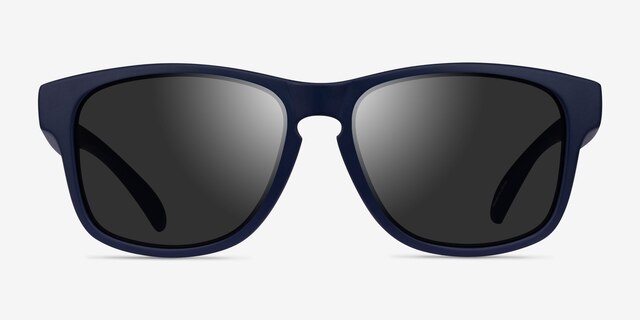 Crest Navy Gray PlasticSunglass Frames from EyeBuyDirect, Front View