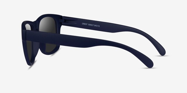 Crest Navy Gray PlasticSunglass Frames from EyeBuyDirect, Side View