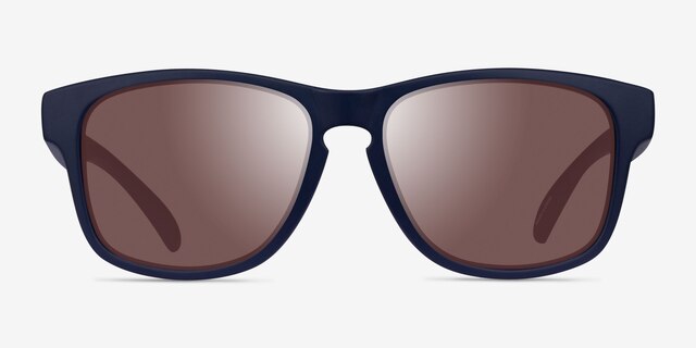 Coastal Navy Brown PlasticSunglass Frames from EyeBuyDirect, Front View