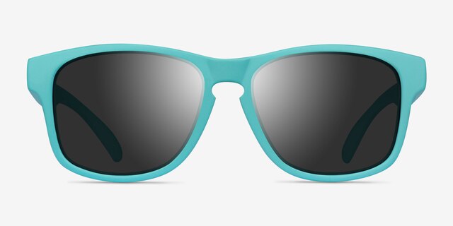 Salty Turquoise Gray PlasticSunglass Frames from EyeBuyDirect, Front View