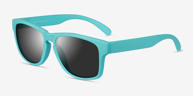 Salty Turquoise Gray PlasticSunglass Frames from EyeBuyDirect, Angle View