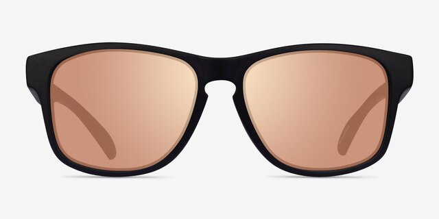 Float Black Gold PlasticSunglass Frames from EyeBuyDirect, Front View