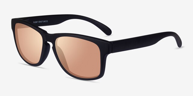 Float Black Gold PlasticSunglass Frames from EyeBuyDirect, Angle View